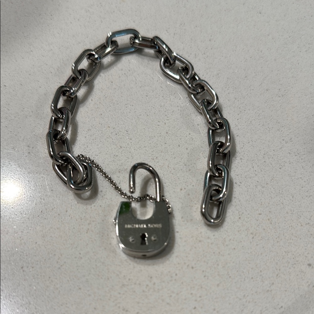 Michael Kors Silver Padlock Chain Bracelet